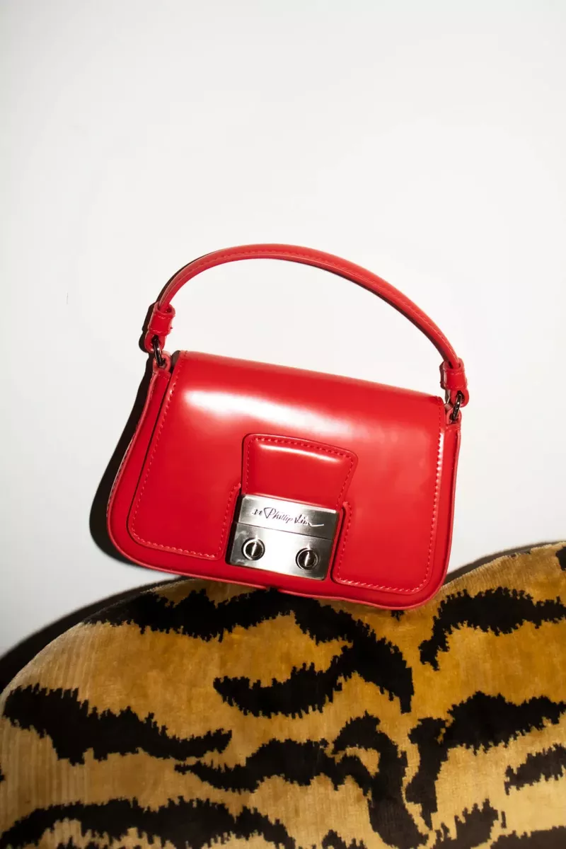 3.1 Phillip Lim Poppy Red Leather Pashli Micro Chain Crossbody Bag