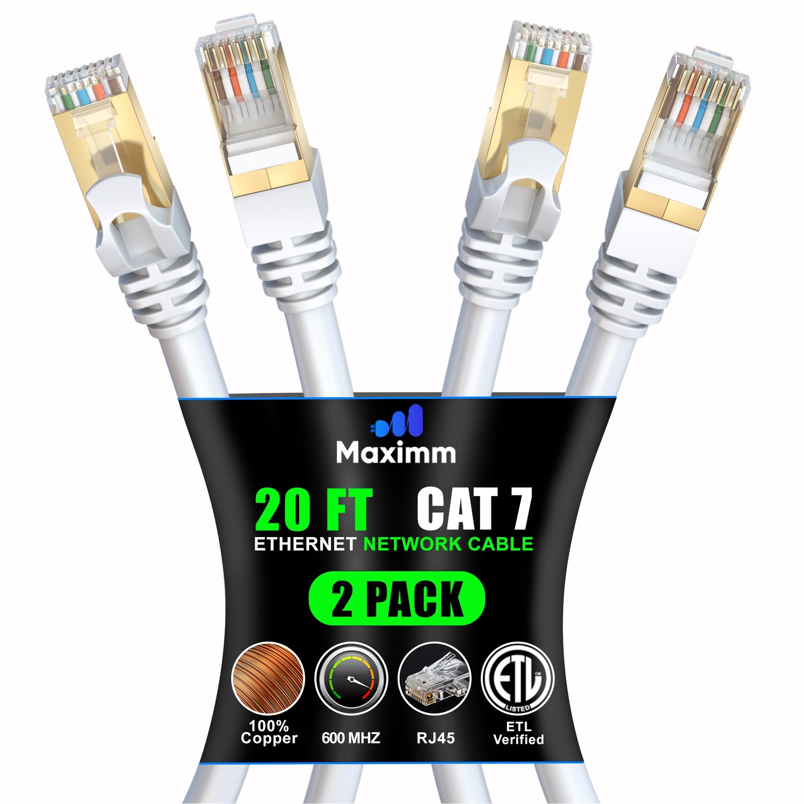 20ft Cat 7 Ethernet Cable - High-Speed LAN Network RJ45 Patch Cord-image