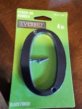 Everbilt 4 in. Black Flush Mount Metal House Number 0