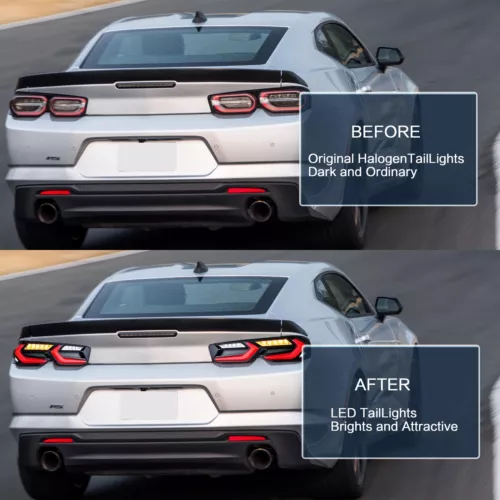 VLAND LED Tail Lights For 2019-up Chevy Camaro Smoked Style Rear Lamps a Pair - Picture 2 of 8
