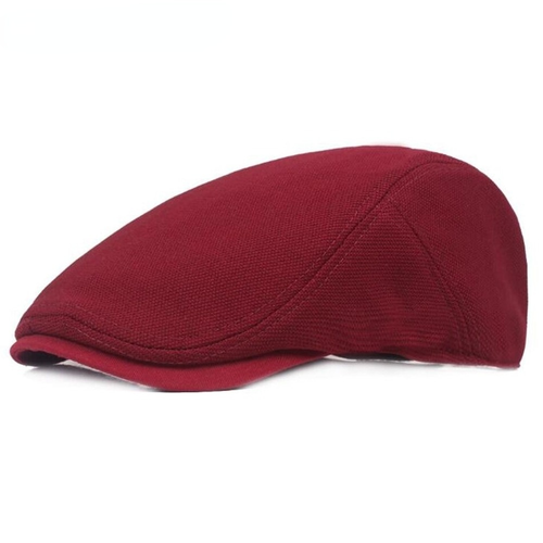 Cotton Beret Hat Men Red Casual Mesh 