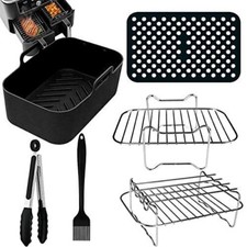 Dual Air Fryer Accessories, 6PCS Double Basket AirFryer Accessory Set