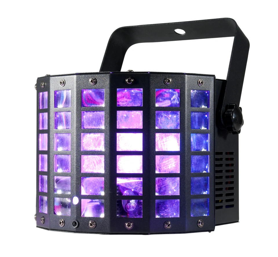 American DJ MINI DEKKER RGBW LED DMX Multi-Beam Derby/Strobe Effect Light+Cable - Image 2 of 4