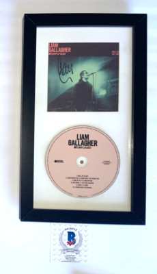 LIAM GALLAGHER SIGNED MTV UNPLUGGED CD INSERT COVER FRAMED OASIS BAND BAS