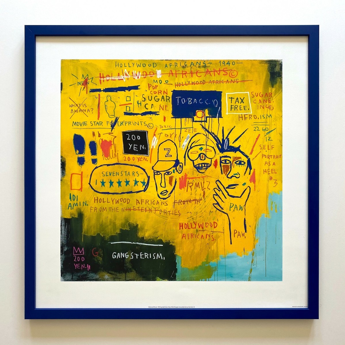 JEAN MICHEL BASQUIAT FRAMED LITHOGRAPH PRINT 