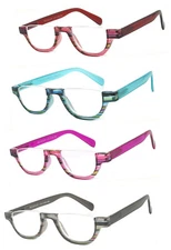 1 or 2 Pair Half Moon Small Colorful Frame Full Lens Reading Glasses Readers