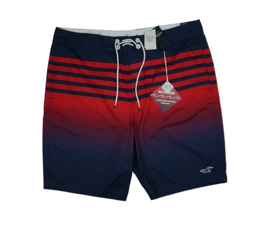 NUOVI Pantaloncini Uomo Hollister Nuoto Swim Pantaloncini Da Bagno W36\
