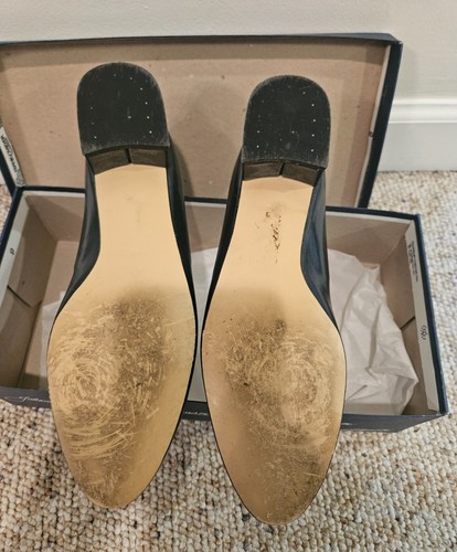 Vintage Johansen NAVY GREEN RED GOLD HOLIDAY LOAFER Shoes Size 7.5 WITH BOX - Picture 9 of 13