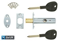 DOOR RACK BOLT Mortice Dead Lock Star Key EXTRA Security CHROME BRASS BLACK +Key