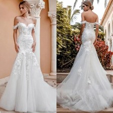 Sexy Mermaid Wedding Dresses Strapless Backless Lace Applique Beach Bridal Gowns