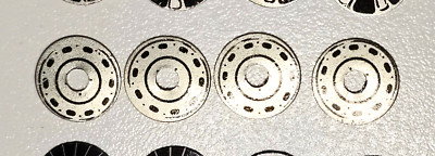 Vintage Jaguar aluminum wheel inserts  .0475''OD  .125''ID  Set of four.