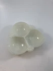 Vintage Hobnail White Milk Glass 3-Section Divided Relish Candy Serving Dish 6"