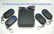 12V DC 15A 315mhz Momentary contact switch with 4 wireless remote control RM11-4