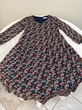 LOFT Womans Black Floral Shift Dress Size 10