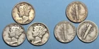 SILVER! SILVER! SILVER! 1938 41 44 MERCURY DIMES LOT 3 COINS #110-28