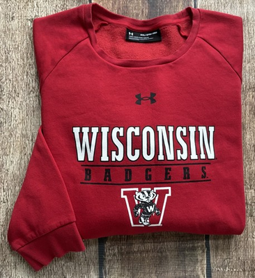 #ad UNDER ARMOUR WISCONSIN BADGERS SWEATSHIRT RED MENS 3XL GREAT CONDITION $19.99