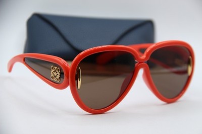 NEW LOEWE LW 40132I 42E RED GOLD MIRRORED AUTHENTIC FRAMES SUNGLASSES 65-14