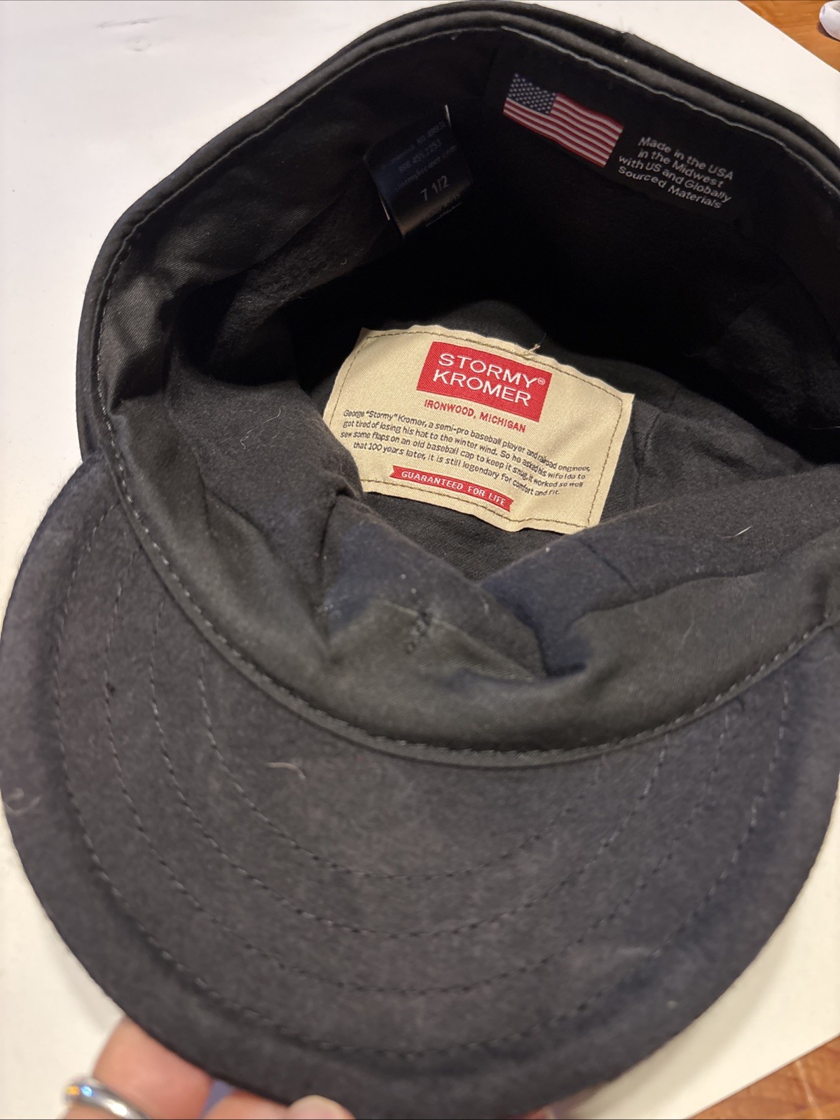 Vintage Men's Stormy Kromer 1903 Black Wool Blend Hat Size 7 1/2/Made In USA