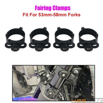 4Pcs Adjustable Fork Clamps Fit 53-58mm Forks for Motorcycle Fairing Accessories