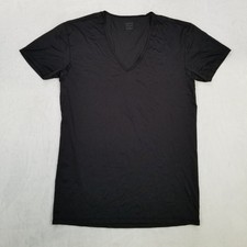 UNIQLO AIRism Men's Small Black Stretch T-Shirt V-Neck Short Sleeve Casual