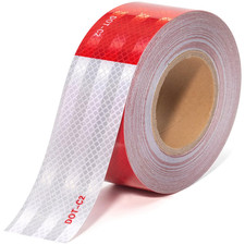 DOT-C2 Reflective Tape 2 Inch X 100 Feet Red White Reflector Adhesive Conspic...