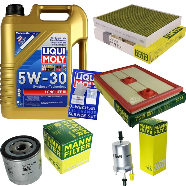Mann Inspektionspaket 5L Liqui Moly Longlife 5W-30 FüR VW Polo 1.2 TSI 16V 1.4-image