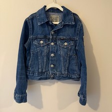 Polo Ralph Lauren Kids Denim Jacket American Flag Patch Blue Jean Size S/P/CH