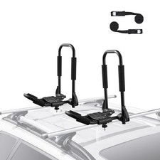 VEVOR Kayak Roof Rack 1 Pair J-Bar, Soft Roof Rack Quick Folding, Top Mount Tie