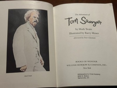 THE ADVENTURES OF TOM SAWYER by Mark Twain (Books of Wonder) Hardcover ...