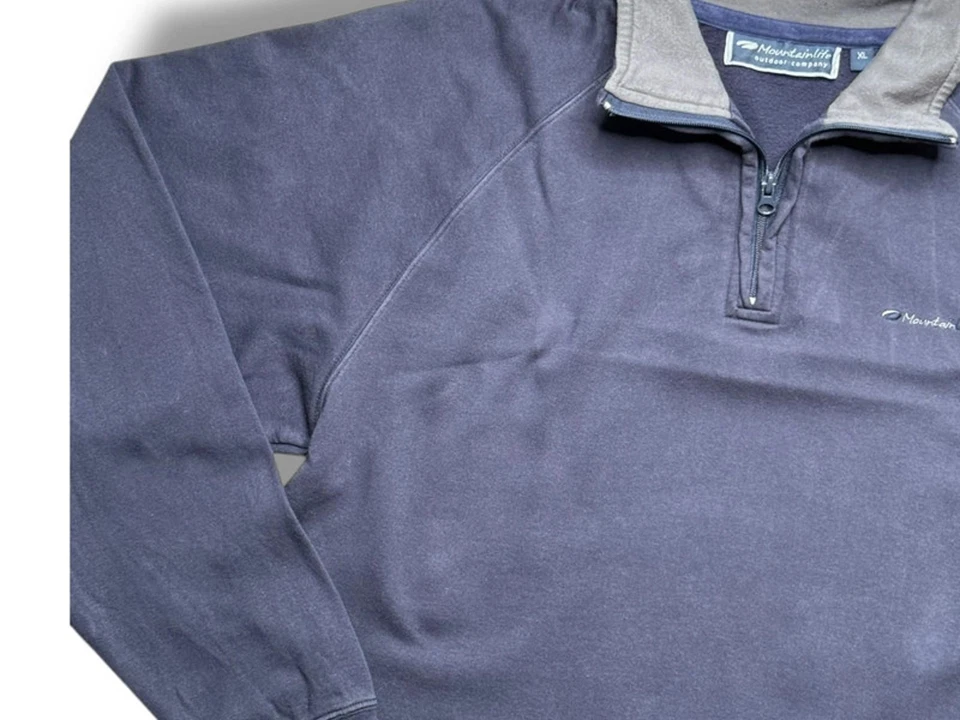 Mountainlife Fleece XL 1/4 Zip Pullover navy - Outdoor Wandern Oberteil sehr guter Zustand - Bild 2 von 4