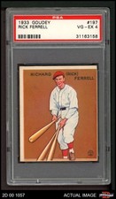 1933 Goudey #197 Rick Ferrell Red Sox HOF PSA 4 - VG/EX
