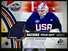 2025-26 SP Game Used - Jeremy Swayman #4N-SW - 4 Nations Face-Off Fabrics