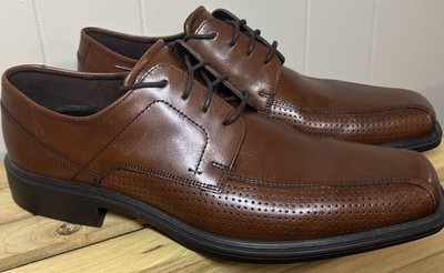 ECCO Men's Brown Leather Dress Shoe Size 10.5 Oxford Lace Up Comfort Business