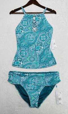 Bleu Rod Beattie Coastal Cool 2-Piece Tankini Bikini Set 10/12