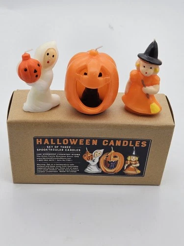 The Vermont Country Store Set of 3 Spooktacular Halloween Gurley Like Candles - product listing photo