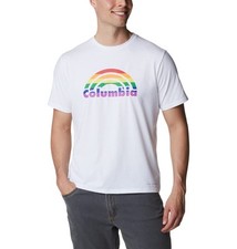 Columbia Men's Sun Trek Short Sleeve Graphic Tee White L New