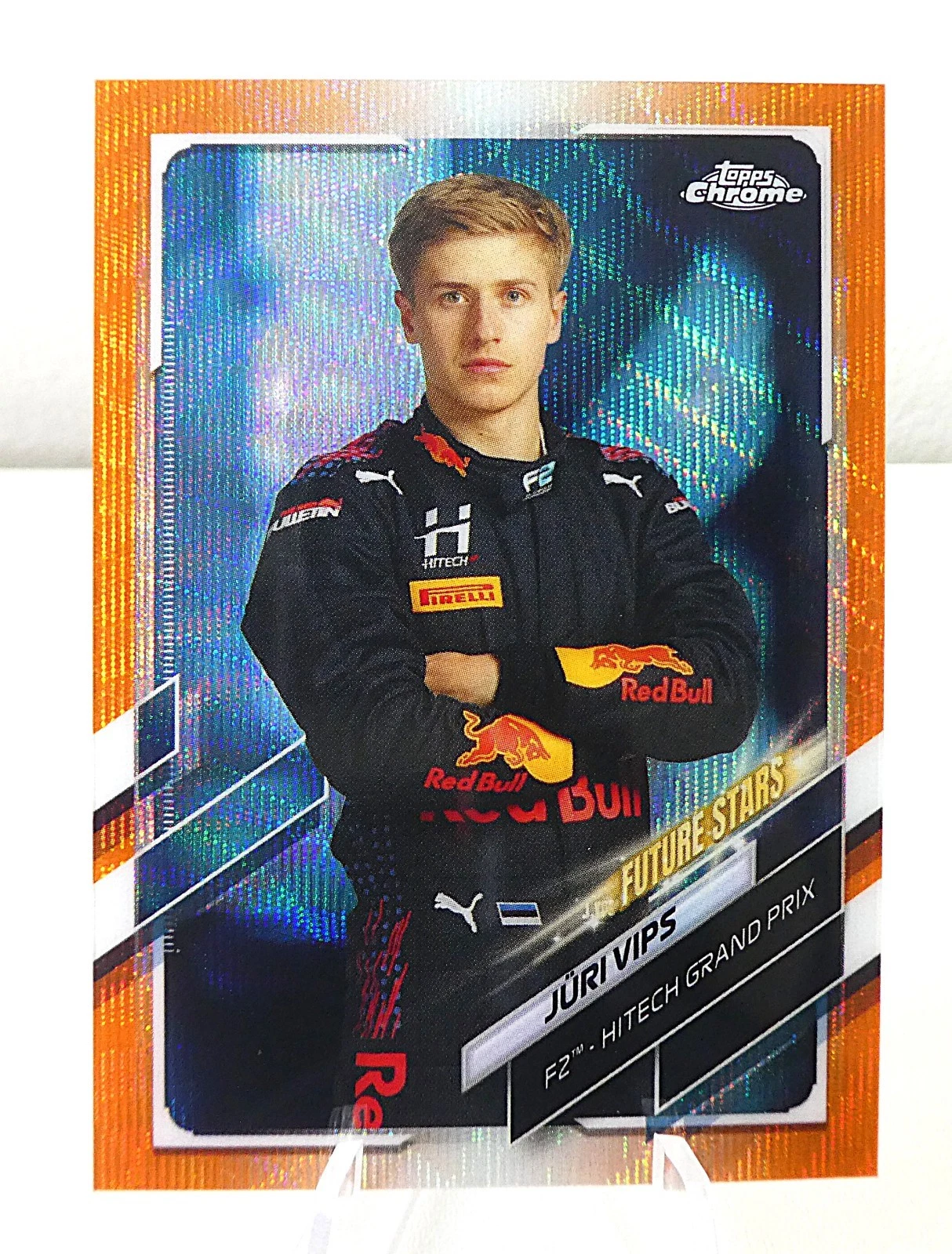 2021 Topps Chrome Formula 1 Future Stars Juri Vips #69 Orange Wave Refractor /25