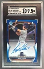 Max Clark 2023 Bowman Chrome Blue Refractor Auto 1st RC 76/150 SGC 9.5/10
