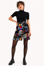 vintage 80s high waisted GRAPHIC PRINT bermuda shorts art teacher downtown girl