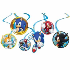 Sonic the Hedgehog Cardstock Swirl Ceiling Decorations, 12ct Birthday Party