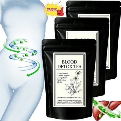 20-100 Bags Jamaican Healing Garden Blood Detox Tea, Chef Tijani Blood Detox Tea