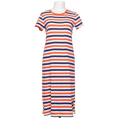J.Crew, Maxikleid, Größe: S, Blau/Weiß/Rot, Baumwolle, Streifen, Damen #vcO