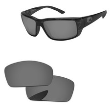 Lenslog Black Iridium Polarized Replacement Lenses For-Costa Del Mar Fantail