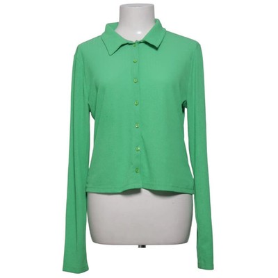 NLY Trend, Bluse, Größe: XL, Sheer Collar Top, Grün, Elasthan/Polyester #l4R