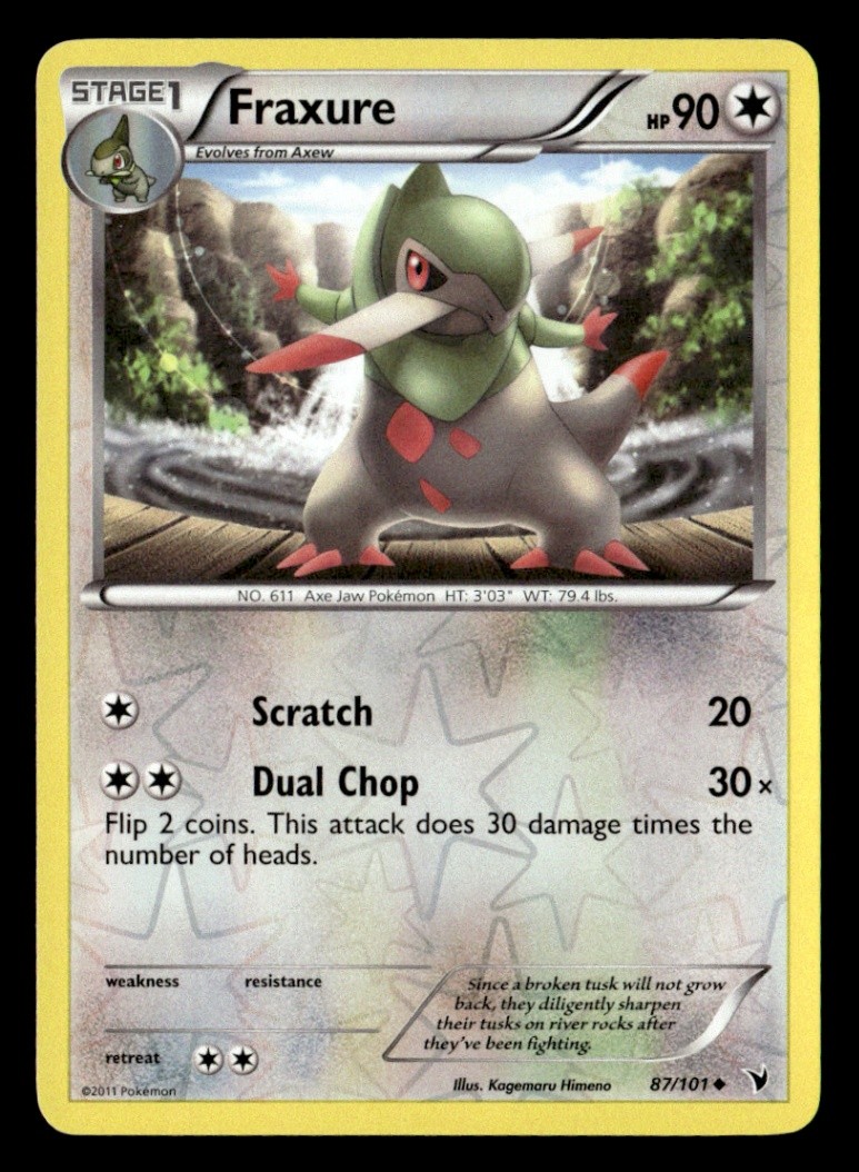 Fraxure Uncommon Reverse Holo Noble Victories 87/101 LP Pokémon TCG