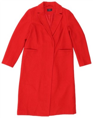 Marks & Spencer Womens Overcoat UK 12 Medium Red Polyester BL16