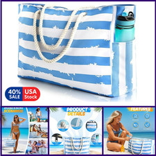 Large Beach Bag for Women Men Beach Bags Waterproof Sandproof Travel Tote Bag