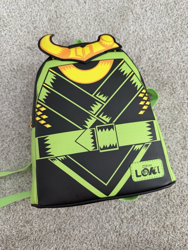 Marvel Studios Loki Mini Backpack Black Lime Green Horned Helmet Funko Bag