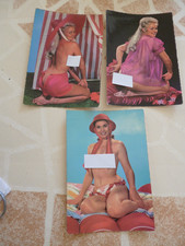 lot x3 cartes postales ancienns CPA 1950 femme nue coquine/érotique art