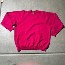 Vintage Fruit Of the Loom Sweatshirt Womens XL Pink Pullover Crewneck USA 80s